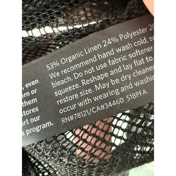 Eileen Fisher Organic Linen Blend Knit Top Small Black Striped Long Sleeve - Picture 9 of 9